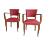 Red armchairs