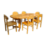 Ensemble de salle à manger table extensible en pin avec 6 chaises