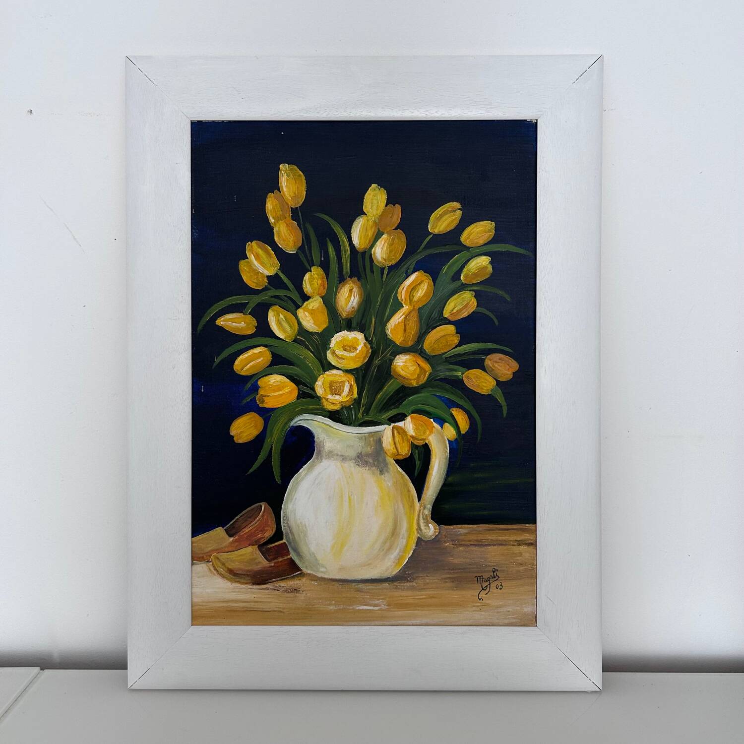 Yellow tulip bouquet painting