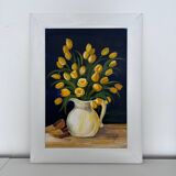 Yellow tulip bouquet painting