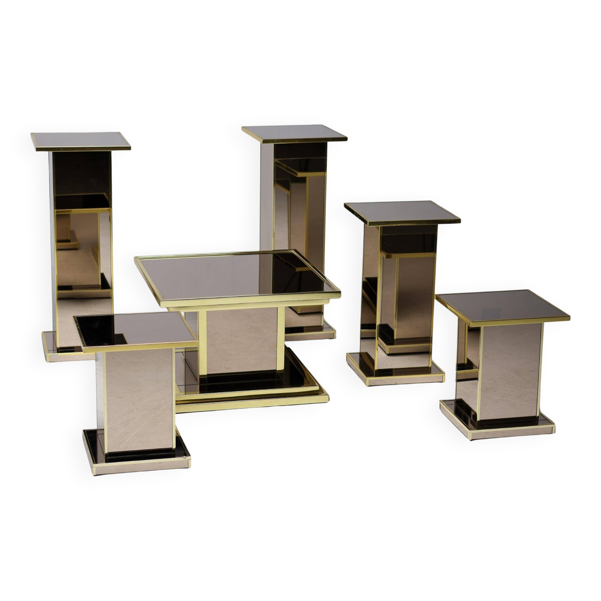 Set of six Hollywood Regency pedestals