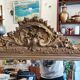 Large gilt mirror with pediment – Napoleon III period – 136 cm