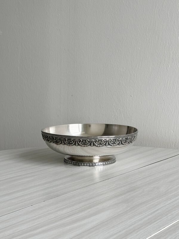 Coupe - plat en métal argenté