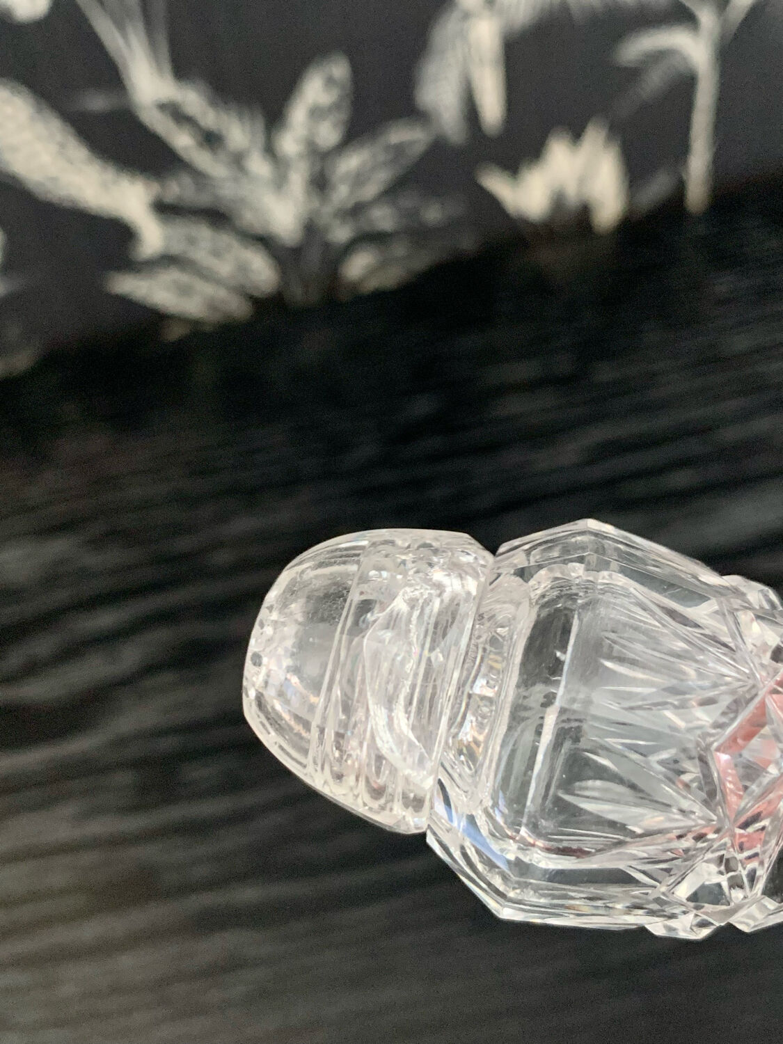 Duo of crystal salt shakers and pepper shakers