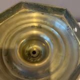 Large vintage golden brass candle holder