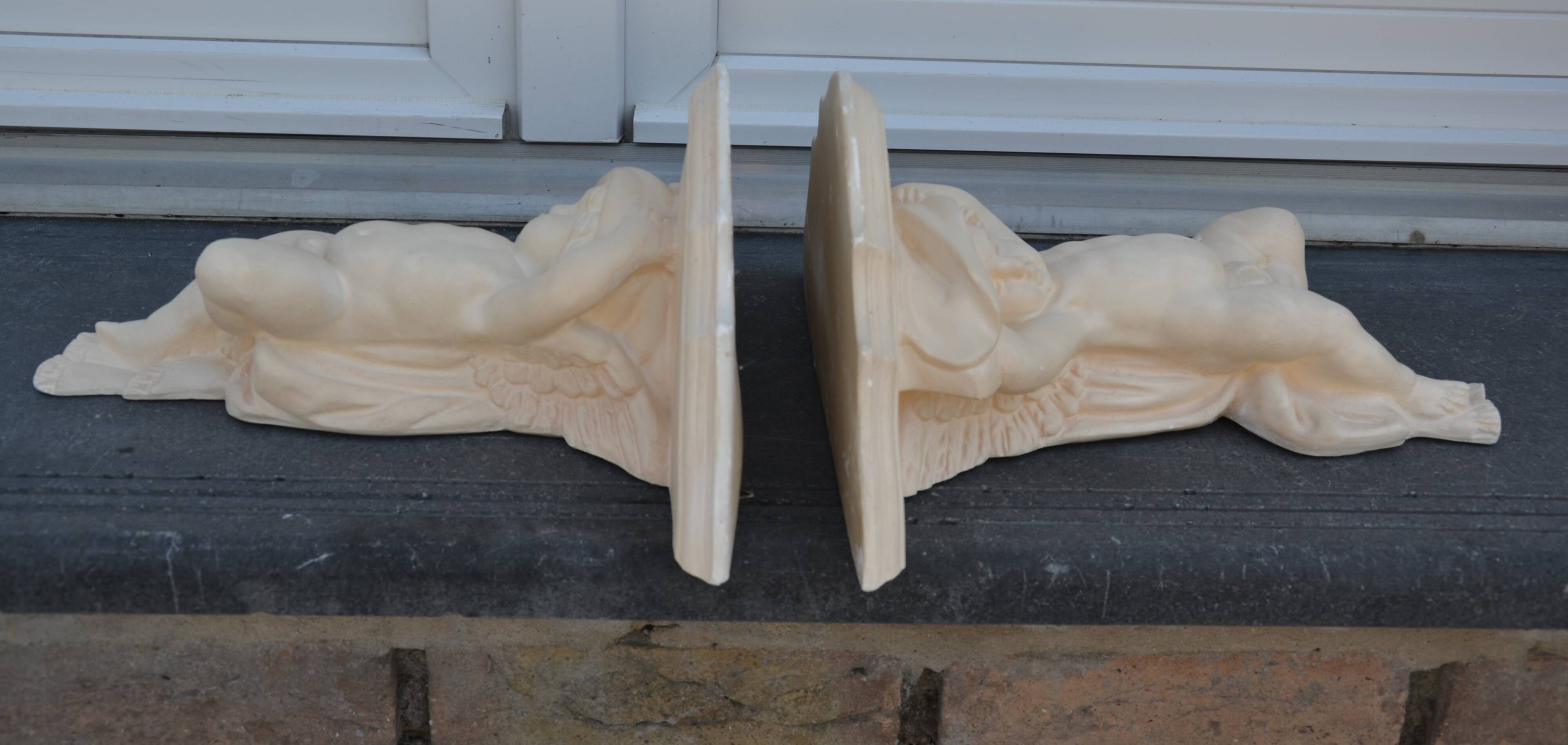 2 étagères angelots en plâtre