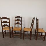 Straw brutalist chairs, set of 4