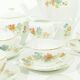 Porcelain coffee set decoration red and blue flowers golden border