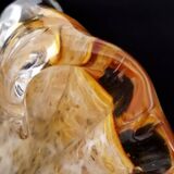 Empty Pocket Ashtray Murano Glass Amber Shell