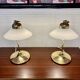 Pair of glass and metal lamps, Scandinavian design, 1960s.