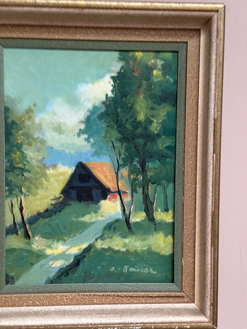 Swedish Mid-Century Oil on panel – "In Sunlight Glade" by Ivan Bauer