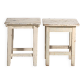 Tables de chevet anciennes en bois de pin – Europe centrale, vers 1940 #10