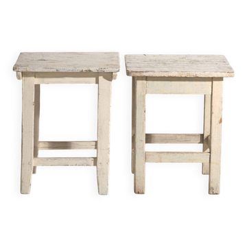 Tables de chevet anciennes en bois de pin – Europe centrale, vers 1940 #10