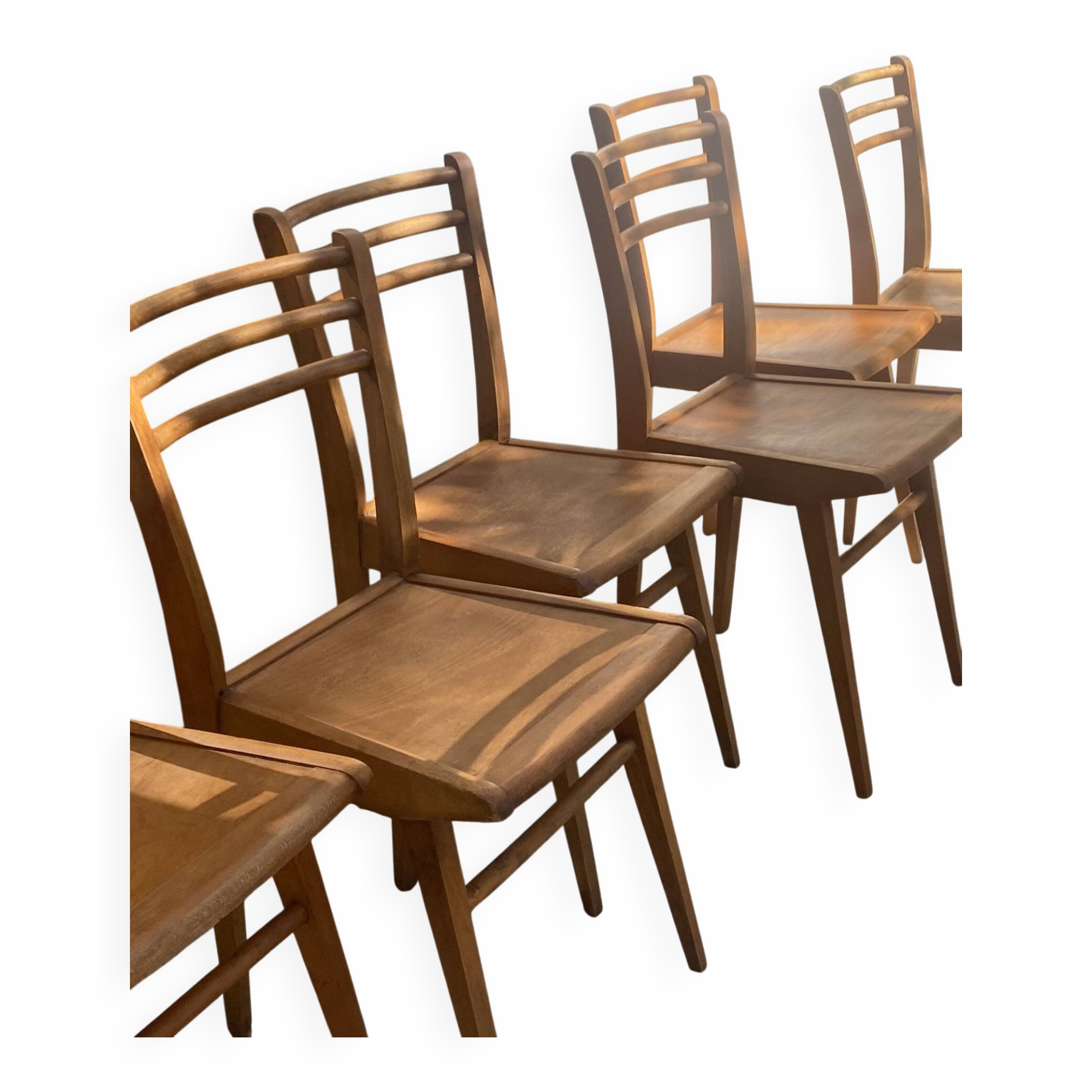 6 wooden chairs in Scandinavian style