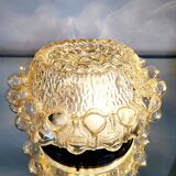 Baguette vintage en glaçure de plafondlamp, bulle reliëf space age, jaren 1970