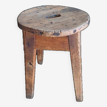 Antique brutalist farm stool