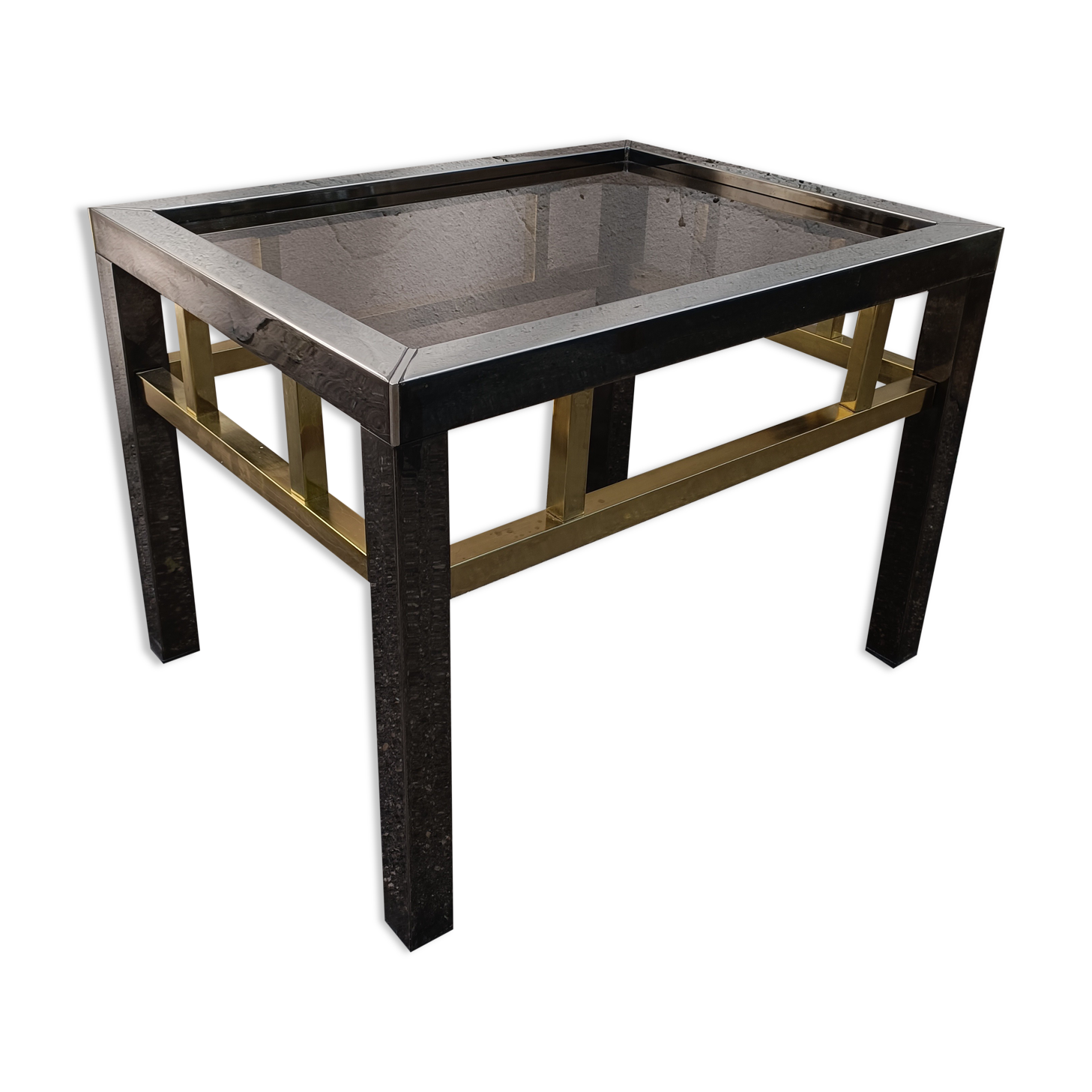 Table basse 80' chrome laiton vintage