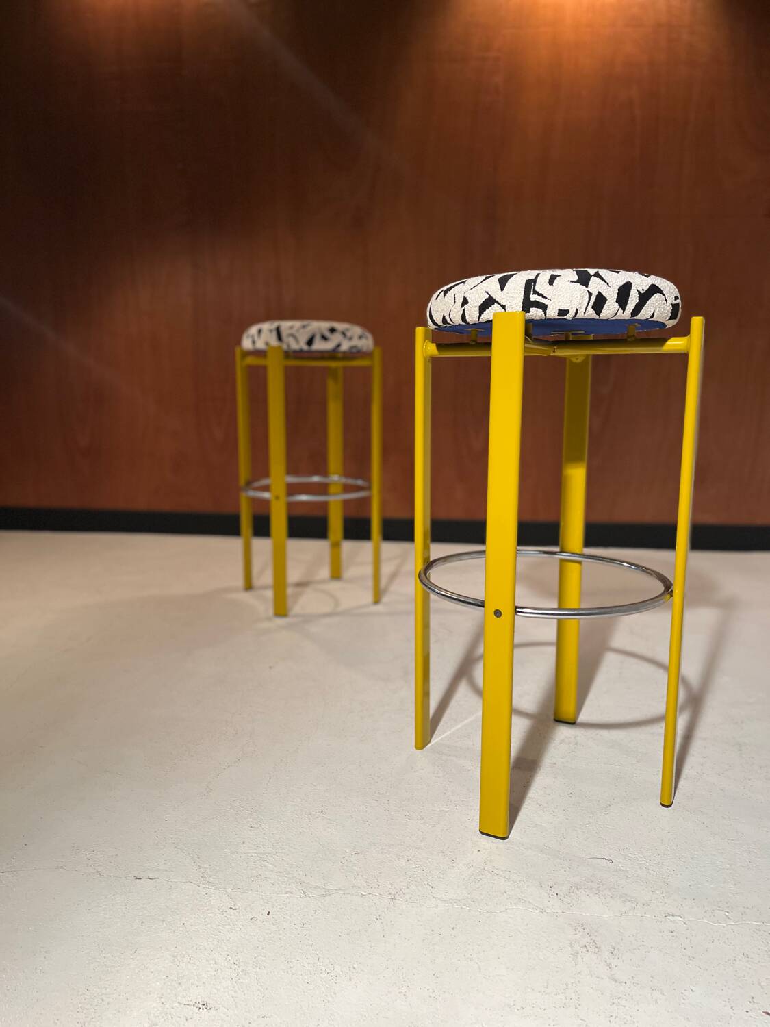 Paire de tabourets de bar vintage vers 1980
