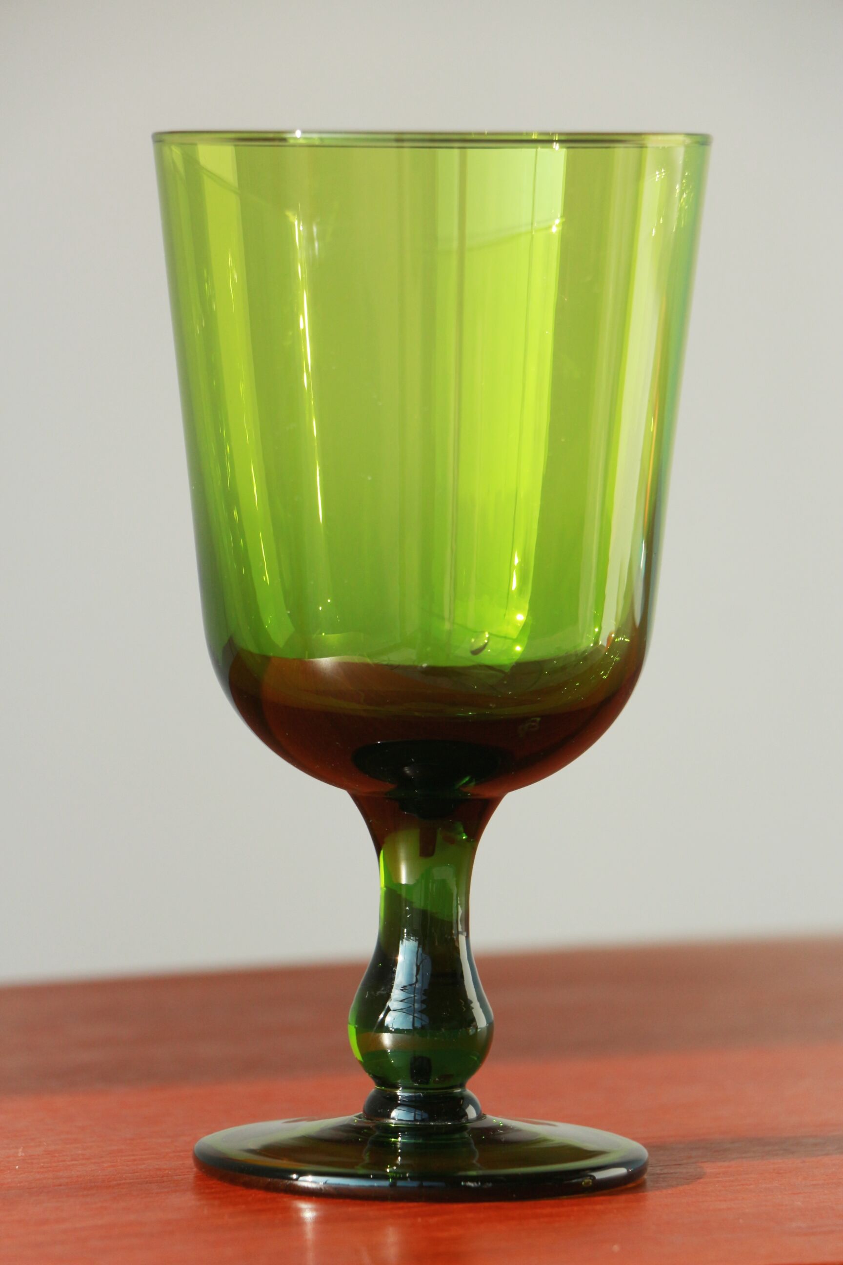 Green glass vase