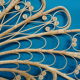 Peacock double rattan headboard