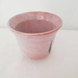 Ceramic flowerpot vase with rooster design - signed yvon roy durtal vallauris