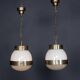 Paire de suspensions en opaline "Delta" italienne des années 1960 par Sergio Mazza.