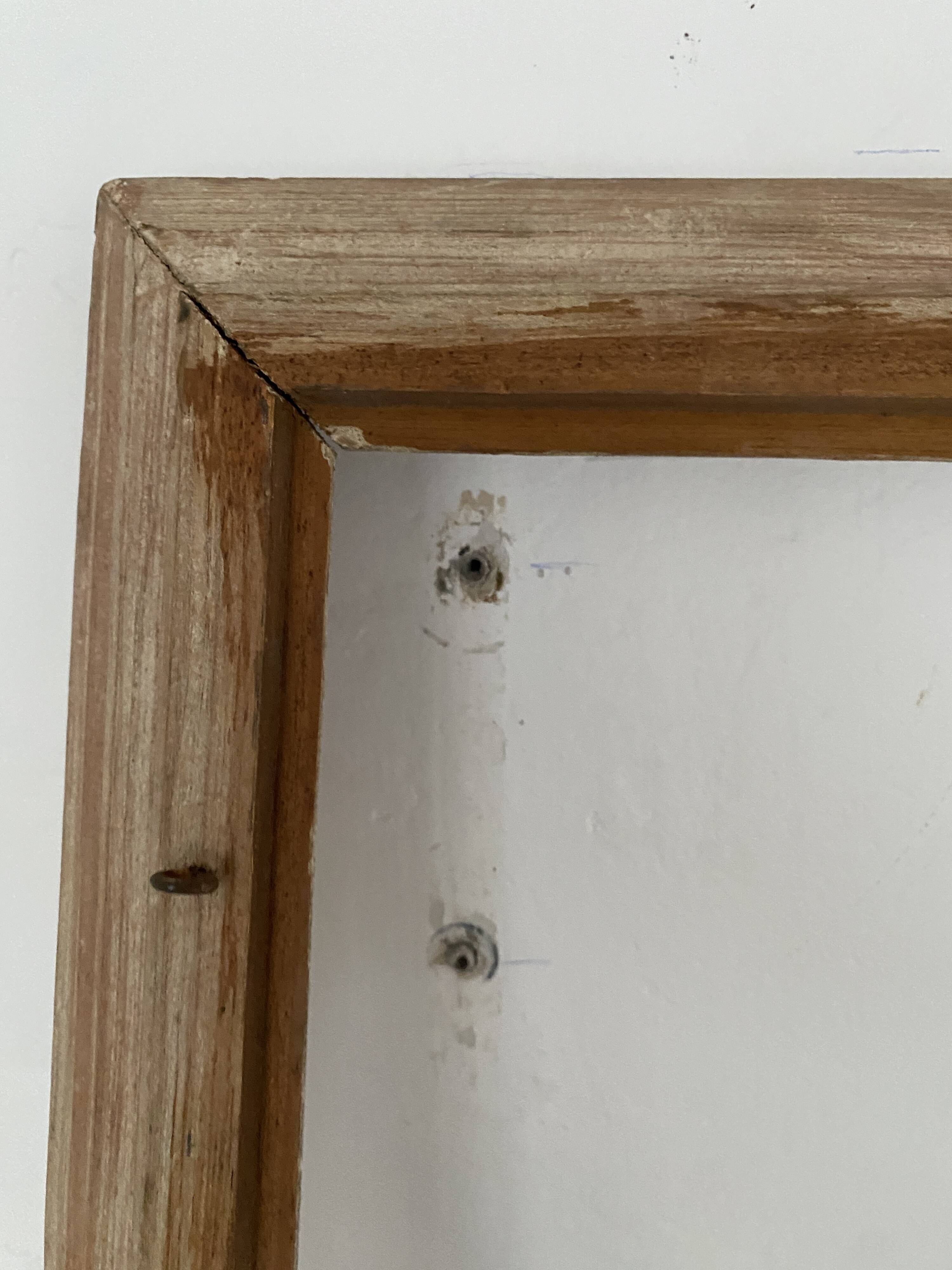 Old patinated / limed wood frame 89x76 cm