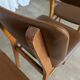 Vintage stol kamnik dining chairs (set of 4): mid-century leather seat
