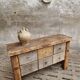 Antique workbench, chest of drawers, side table, bathroom furniture, 19th century