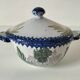 Earthenware bowl with lid from Charolles, village decoration.