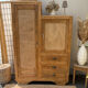 Asymmetrical wardrobe in raw wood