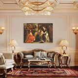 Tableau religieux Adoration des Mages du XVIIIe siècle
