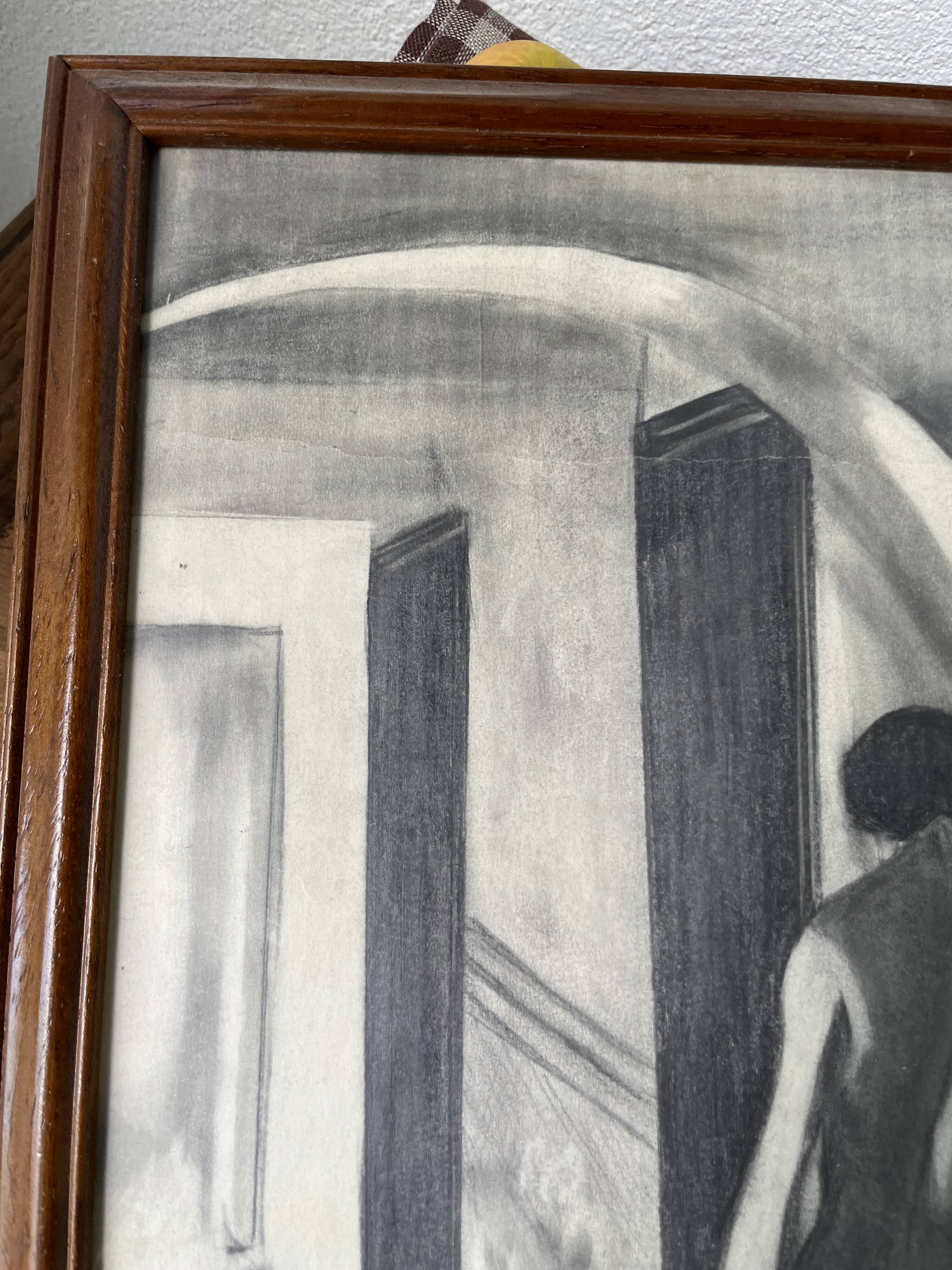 Nude charcoal drawing