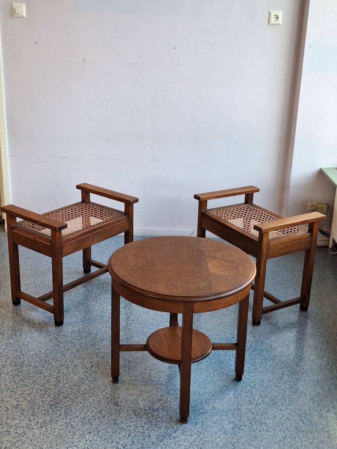 Amsterdam School/Art Deco Hallway Furniture Set, 1930s