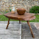 Vintage brutalist wooden coffee table