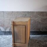 commode à tiroir brutaliste en chêne massif