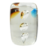 1980s glass paperweight Sklo Union Rosice, Czechoslovakia