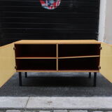 Wooden dresser in metal footing