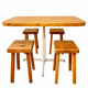 Table et 4 tabourets de Charlotte Perriand, les Arcs, 1960s
