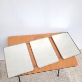 Vintage black triptych barber mirror
