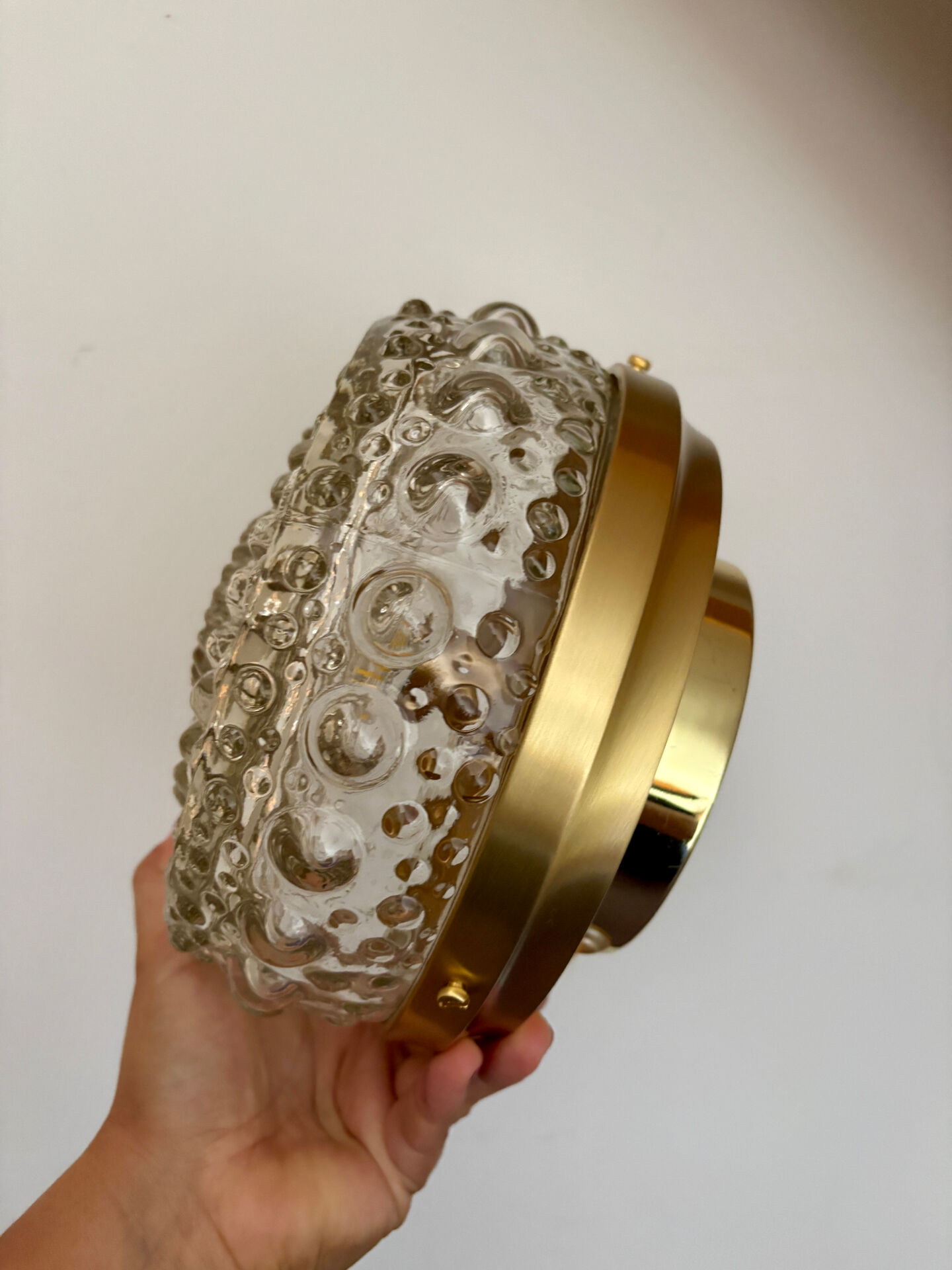 Vintage glass moulded globe wall or ceiling light.