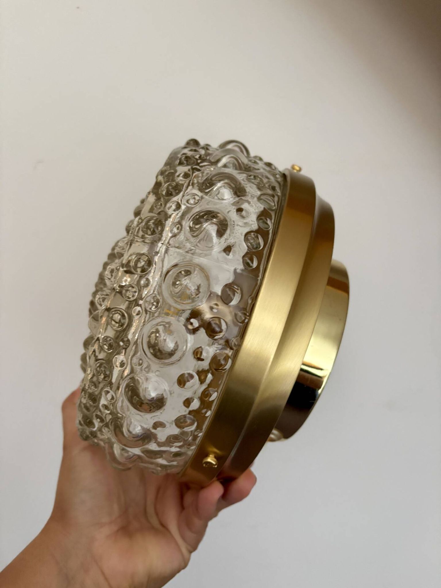 Vintage glass moulded globe wall or ceiling light.