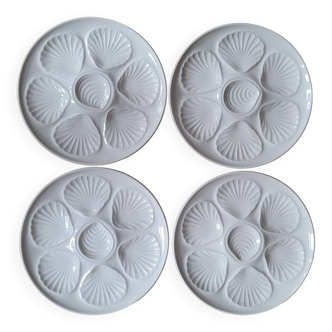 La Redoute x Selency set of 4 white oyster plates