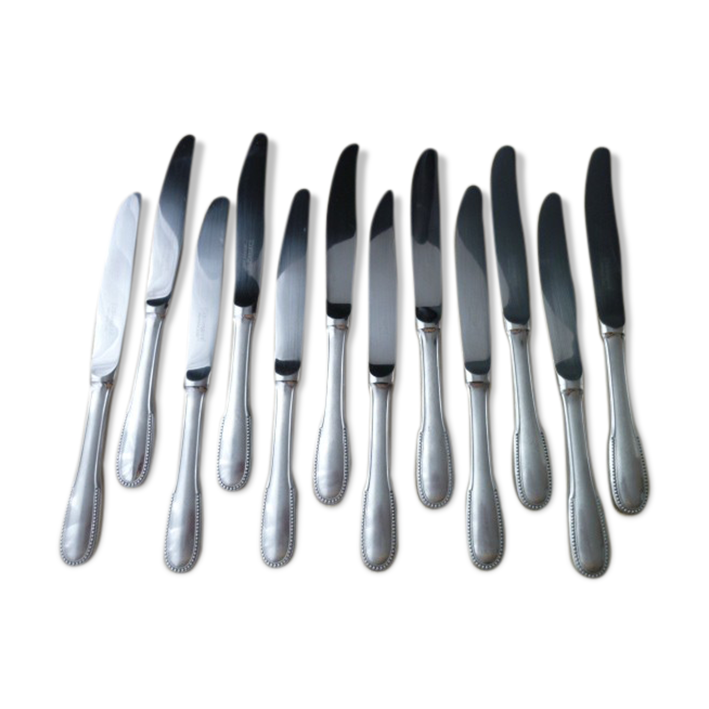 Box of 12 comargent monocoque stainless steel table knives