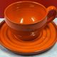 Details on Orange Tea (or Coffee) Service, Vintage 1970" Vallauris? signed B. Aoustin design