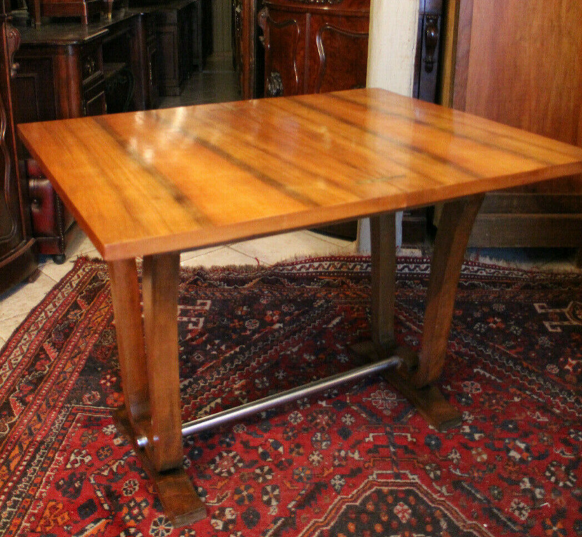 Table console blond walnut design 1930 - 1950 wallet tray