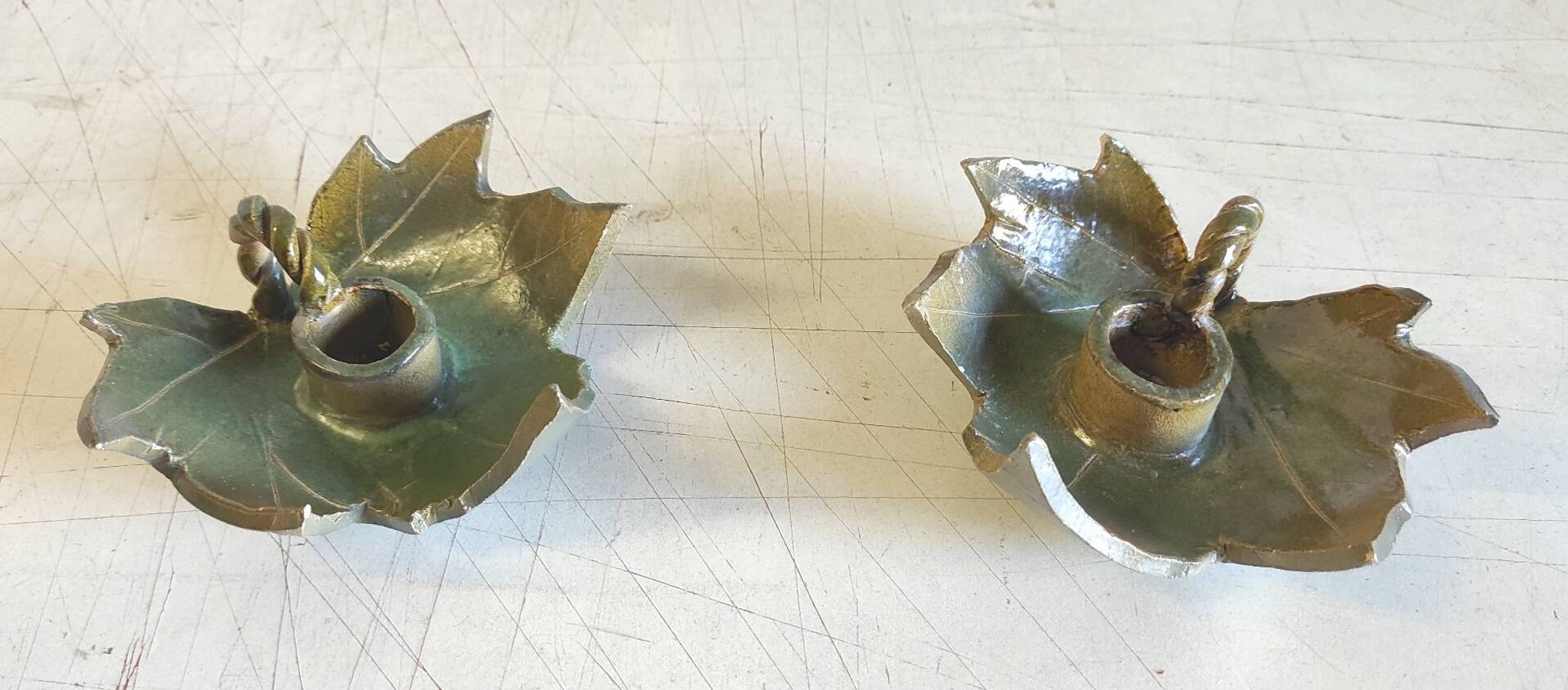 "Cellar rat" candle holders in glazed ceramic