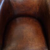 Club chair made of sheepskin leather