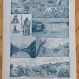 Map poster Canada Larousse encyclopedia board