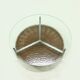 Round Coffee table with Rattan Magazine Rack and Glass Top 1960s